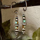 Sterling silver drop / dangle earrings with Navajo pearl and turquoise / turquoise earrings
