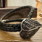 Leather bracelet wrap with angel wing clasp