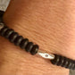 Black onyx sterling silver beaded / gemstone bracelet