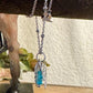 Delicate angel wings pendant / charm and turquoise dangle / accent necklace