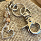Keychain with impression jasper and sterling silver heart charm