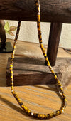 Tiger's eye gemstone necklace with sterling silver spacers / beaded sterling silver gemstone necklace
