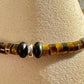 Tiger's eye, black onyx and sterling silver spacers bracelet / gemstone bracelet