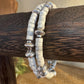 Carbon steel memory wire bracelet with howlite gemstone and silver alloy spacers / gemstone bracelet