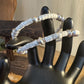 Carbon steel memory wire bracelet with howlite gemstone and silver alloy spacers / gemstone bracelet