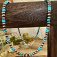 Navajo Pearl and Kingman Turquoise Necklace, Genuine Turquoise Beaded Necklace, Gemstone Necklace, Choker Necklace, Authentic Navajo Pearls