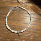 Mother of pearl sterling silver ankle bracelet with heart charm / ankle bracelet