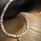 Mother of pearl sterling silver ankle bracelet with heart charm / ankle bracelet