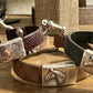 Leather shackle style bracelet with horse clasp magnet closure / genuine leather bracelet