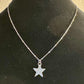 Sterling silver satellite chain necklace with delicate hammered star pendant / charm