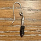 Sterling Silver dangle earrings with gemstone and sterling tube spacer
