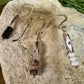 Sterling Silver dangle earrings with gemstone and sterling tube spacer