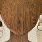 Suede leather earrings with sterling silver circle dangles / genuine leather earrings