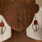Leather teardrop earrings with chevron chain / genuine suede leather earrings