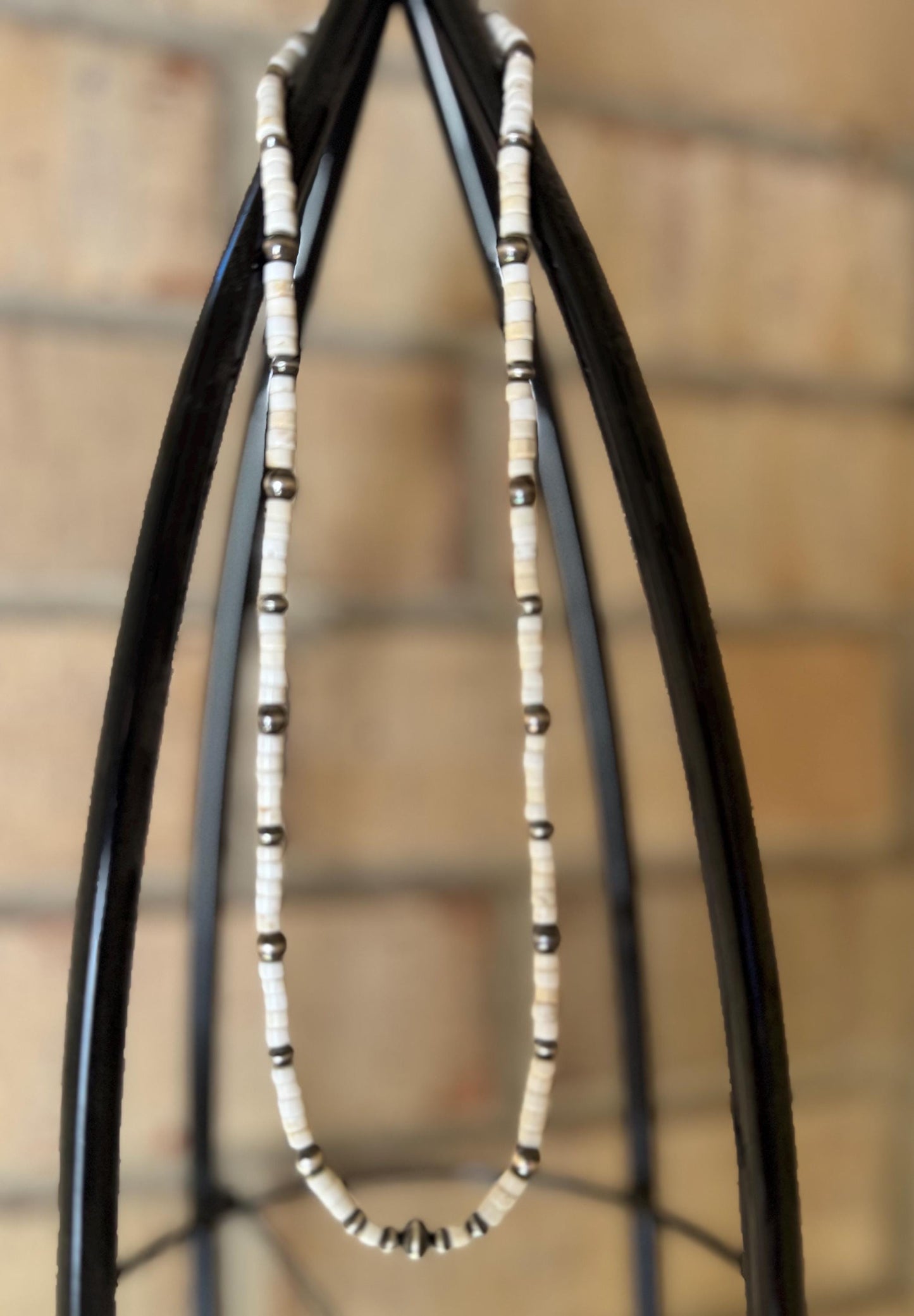 Navajo Pearl and White Turquoise Necklace, Sterling Silver Gemstone Necklace, Southwestern Jewelry, Beaded Necklace, Elegant Gift