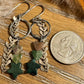 Indian Agate star and heart gemstone dangle earrings with circle and chevron chain