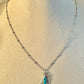 Delicate angel wings pendant / charm and turquoise dangle / accent necklace