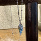 Delicate angel wings pendant / charm and turquoise dangle / accent necklace