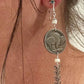 Indian head buffalo nickel earrings with chain and white turquoise gemstone / coin earrings