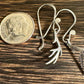 Deer antler oxidized sterling silver earrings