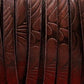 Embossed leather bracelet with stainless steel twisted butterfly connector, dark brown or black
