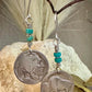 Indian head buffalo nickel earrings with turquoise gemstone / turquoise earrings