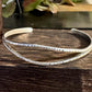 Split center sterling silver hammered cuff bracelet