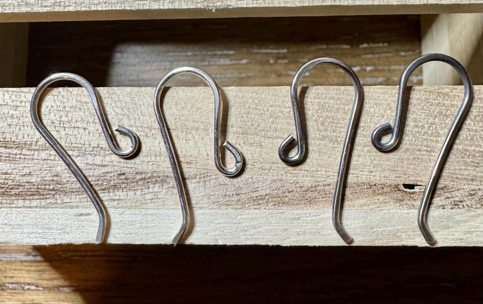Heavy 18 gauge sterling silver French hook front loop ear wires / sterling ear wires / handmade ear wires / shiny or oxidized polished
