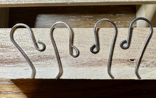 Heavy 18 gauge sterling silver French hook front loop ear wires / sterling ear wires / handmade ear wires / shiny or oxidized polished