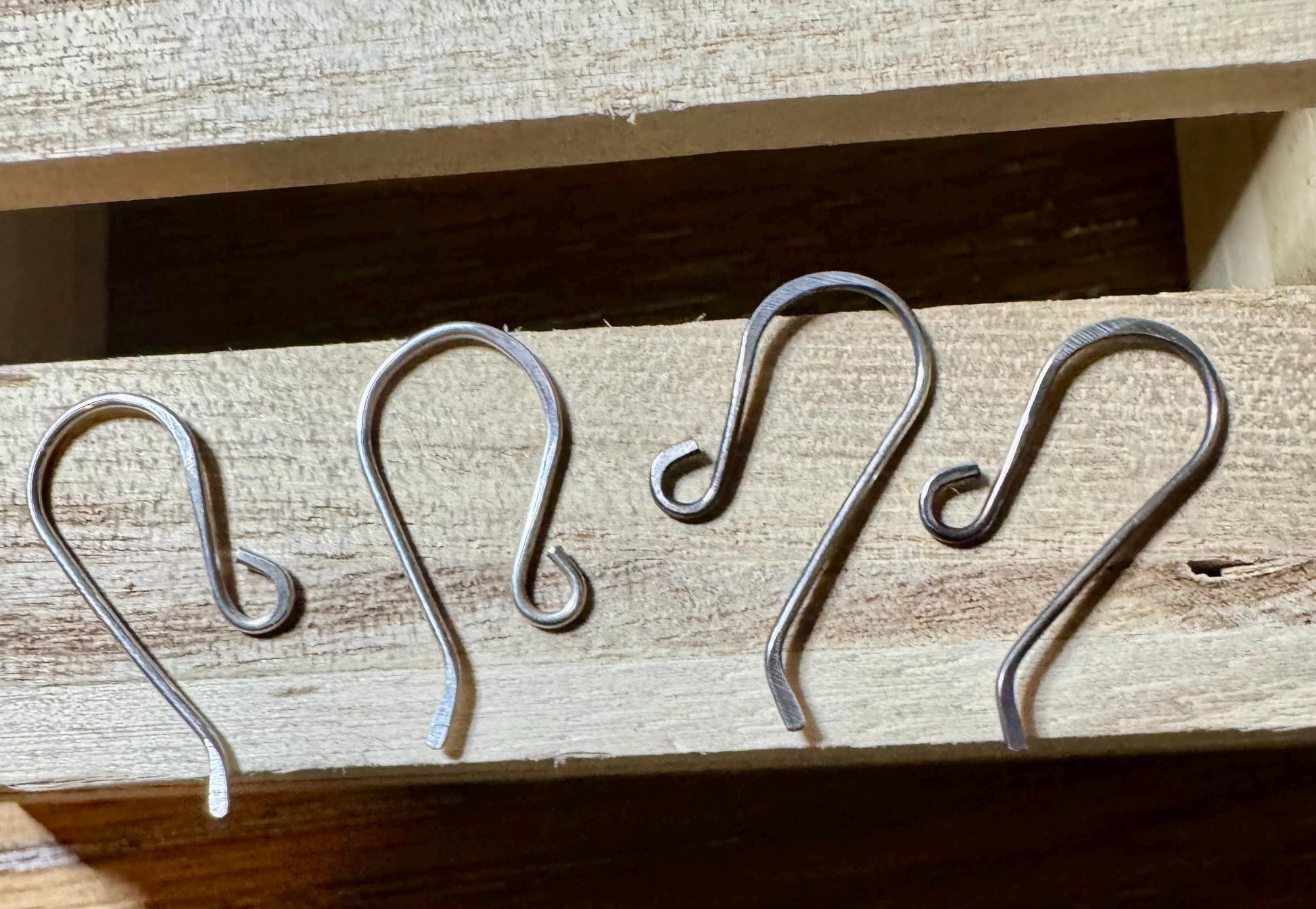 Legacy French 20g front hook sterling silver ear wires / handmade ear wires / shiny or oxidized polished