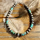 Natural Blue Green Brown Turquoise with Navajo Pearls, Sterling Silver Beaded Jewelry, Gemstone Bracelet, Turquoise Gift