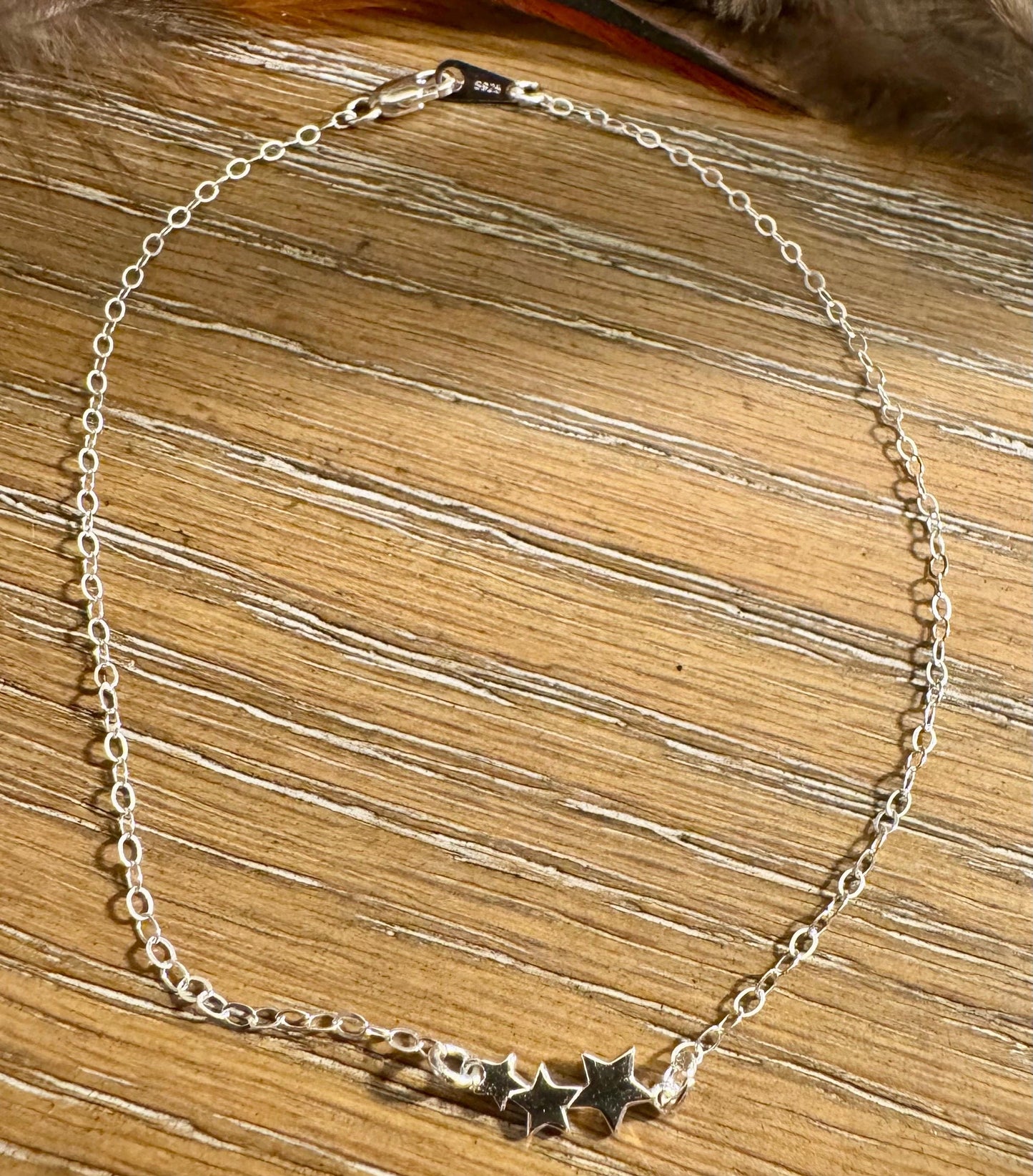 Graduating stars sterling silver chain ankle bracelet / anklet bracelet