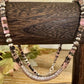 Navajo Pearl and Black Pink Rhodonite Necklace, Beaded Sterling Silver Necklace, Authentic Navajo Pearl Necklace Jewelry