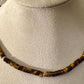 Tiger's eye gemstone necklace with sterling silver spacers / beaded sterling silver gemstone necklace