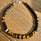 Tiger's eye, black onyx and sterling silver spacers bracelet / gemstone bracelet