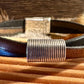 Leather bracelet with magnet closure, dark brown and black leather crossover / genuine leather bracelet