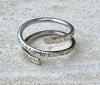 Bypass textured double coil ring / thumb ring / index finger ring / bypass ring / coil ring