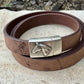 Genuine leather wrap bracelet with horse clasp magnet closure