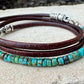 Turquoise leather wrap bracelet, genuine leather bracelet