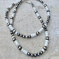 Navajo Pearl and White Turquoise Necklace, Sterling Silver Gemstone Beaded Necklace, Turquoise Choker, Authentic Navajo Pearl Necklace