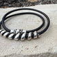 Leather bracelet with silver slider, magnet closure / wrap leather bracelet