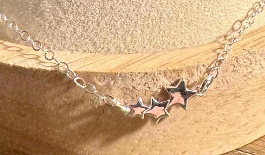 Graduating stars sterling silver chain ankle bracelet / anklet bracelet