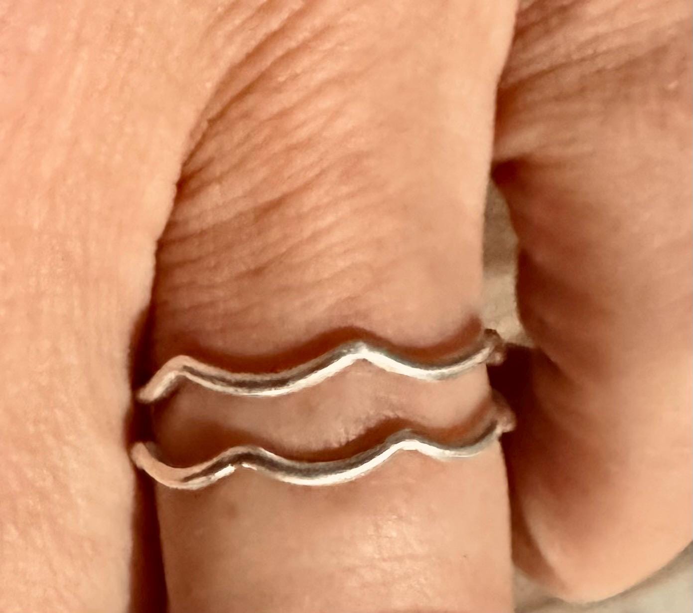 Wave sterling silver rings / wave ring / stacking rings