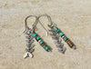 Navajo pearls with turquoise dangle drop earrings and chevron chain