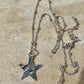 Sterling silver satellite chain necklace with delicate hammered star pendant / charm