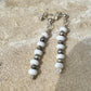 Navajo pearls with white turquoise dangle drop post earrings / tiny sterling silver drop earrings