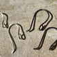 Side hook 20g sterling silver ear wires / handmade ear wires / shiny or oxidized polished