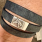 Genuine leather wrap bracelet with horse clasp magnet closure