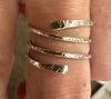 Bypass textured triple coil ring thin wire / thumb ring / coil ring / 16g bypass ring