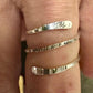 Bypass textured double coil ring / thumb ring / index finger ring / bypass ring / coil ring